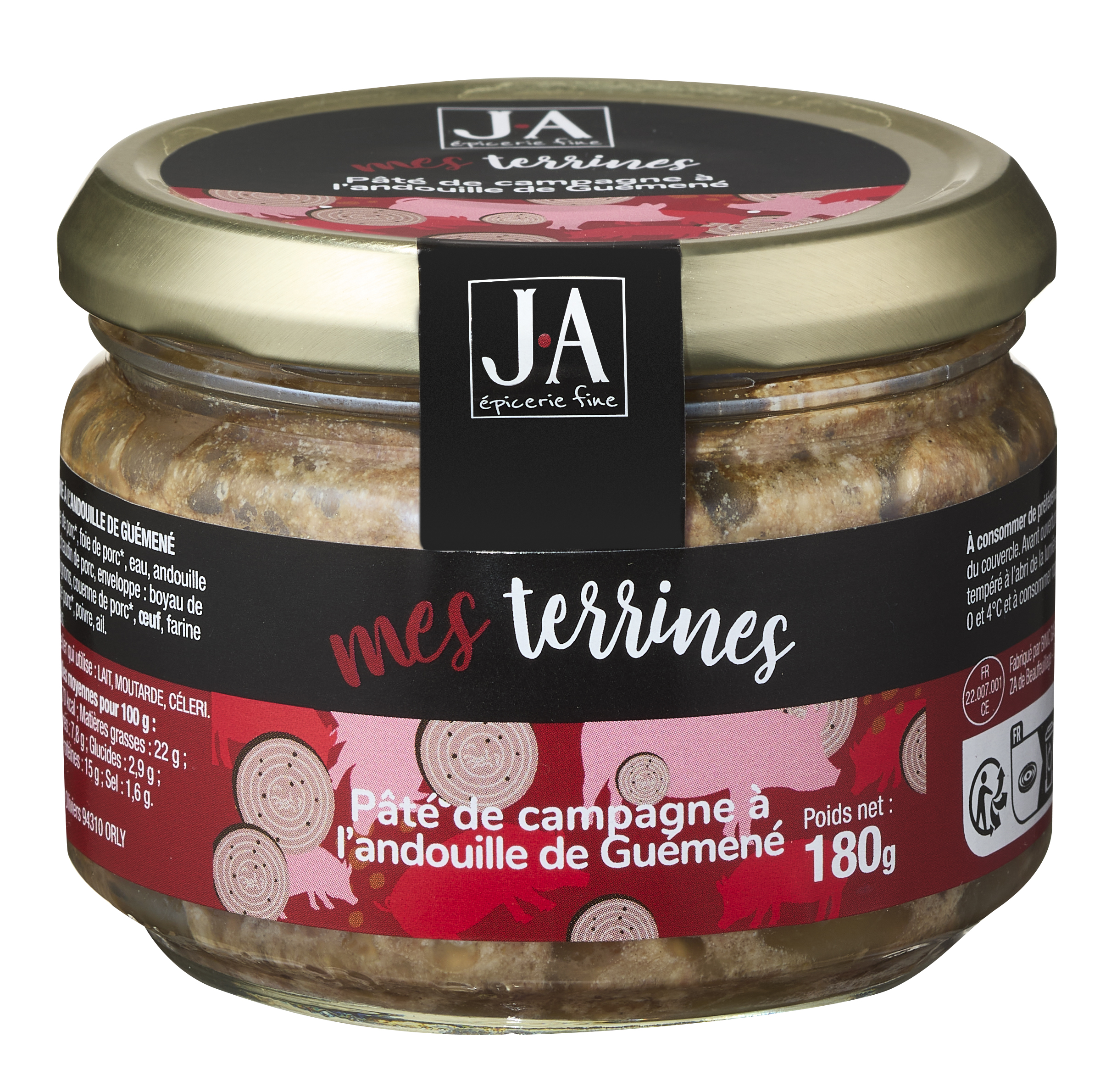 PATE DE CAMPAGNE A L'ANDOUILLE DE GUEMENE