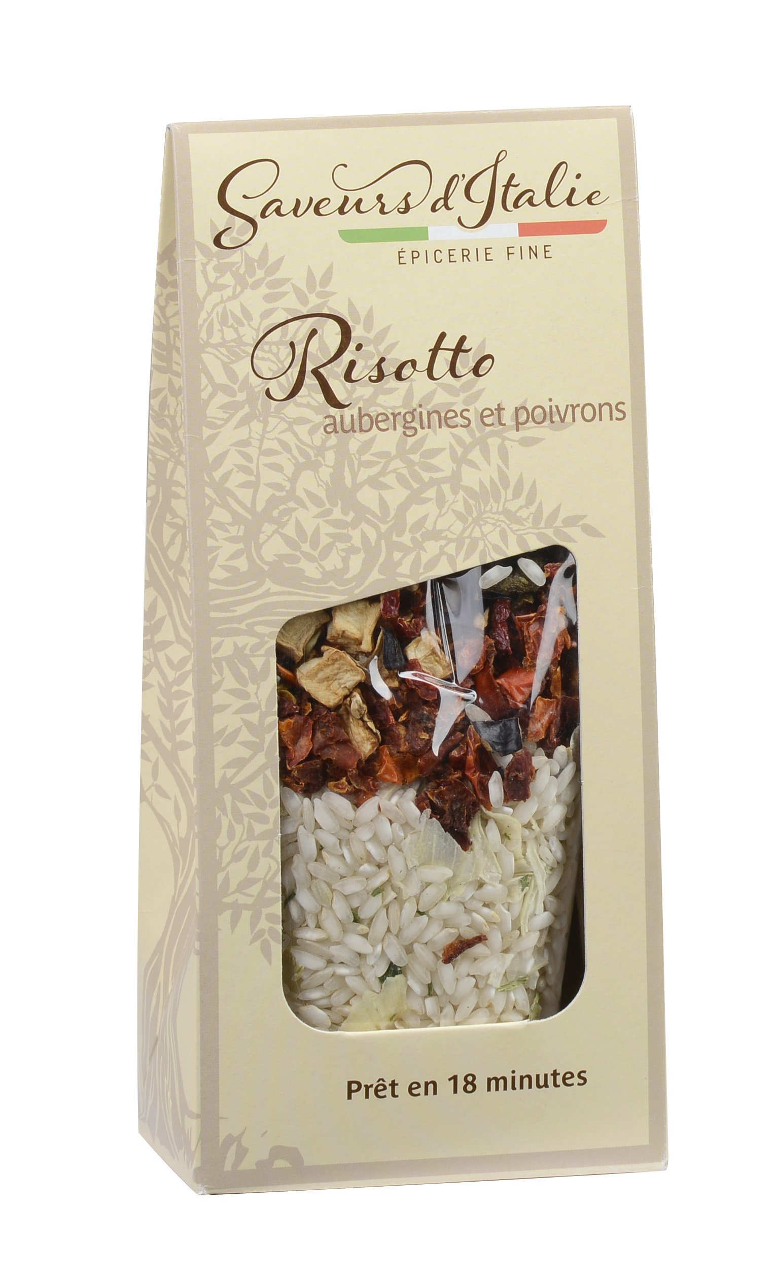 RISOTTO AVEC RIZ CARNAROLI AUX AUBERGINES ET AUX POIVRONS 