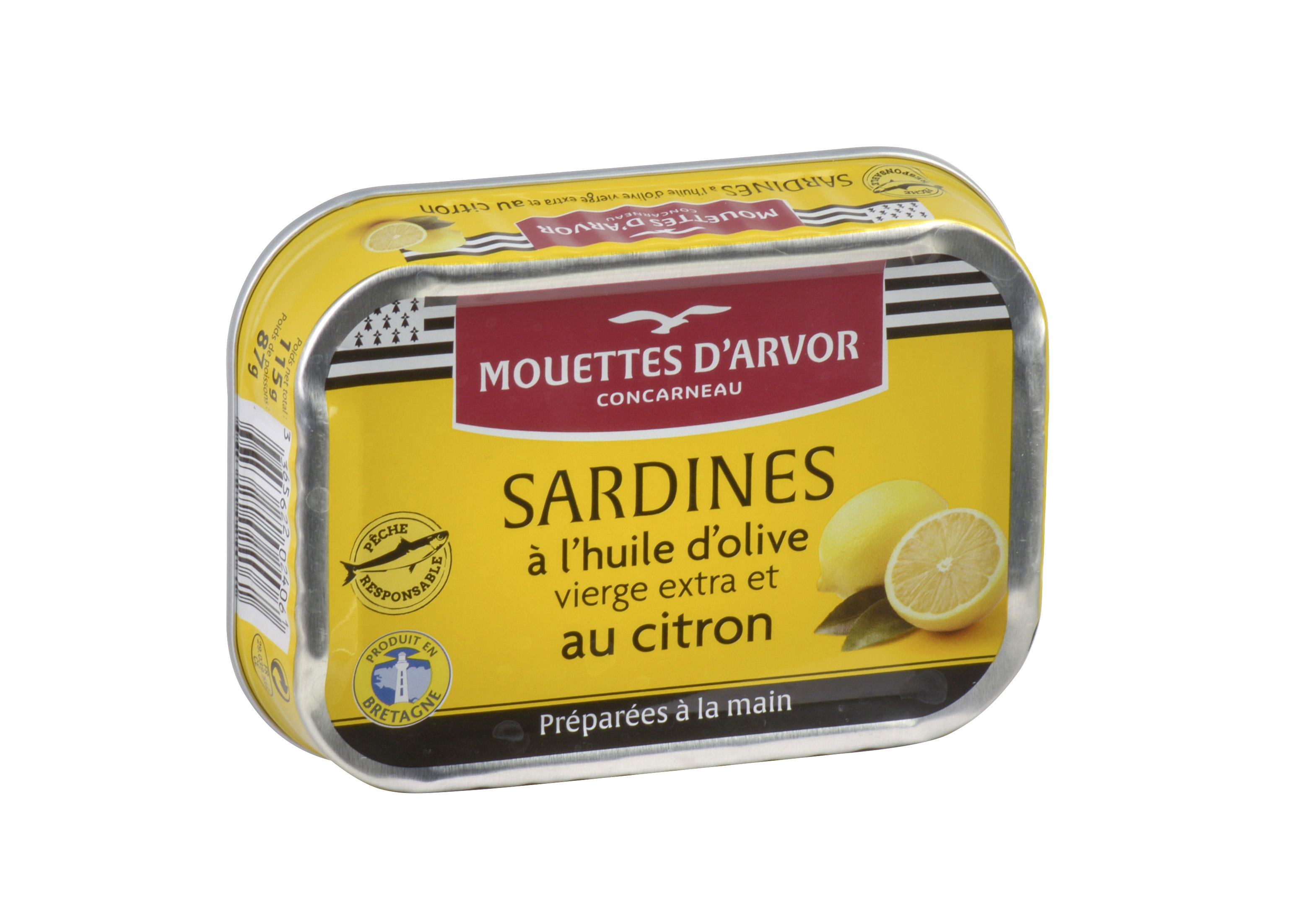 SARDINES A L'HUILE D'OLIVE VIERGE CITRON