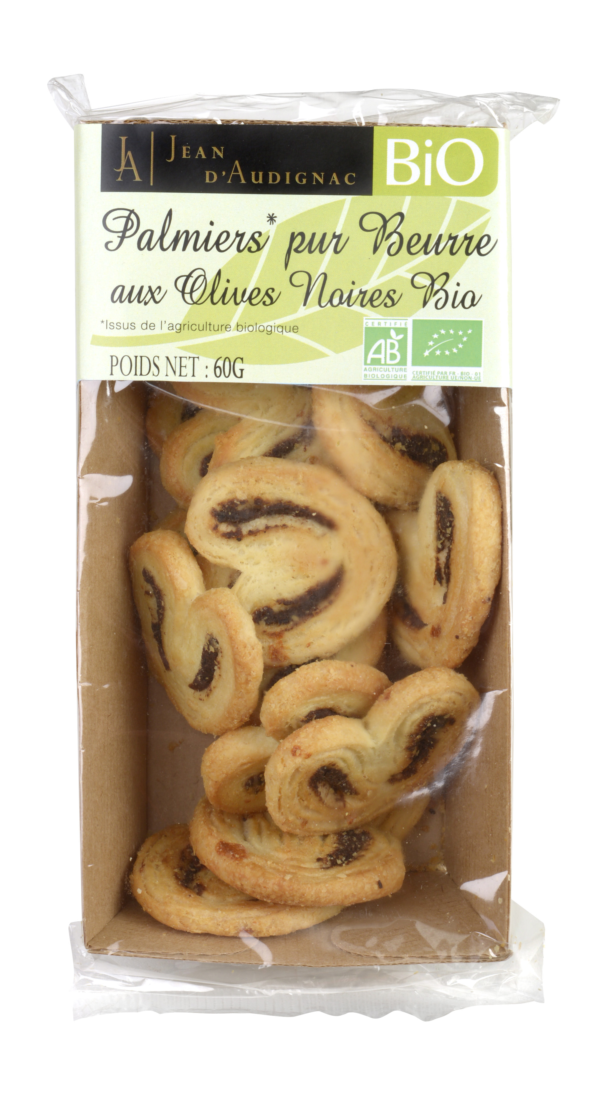PALMIERS PUR BEURRE AUX OLIVES BIO