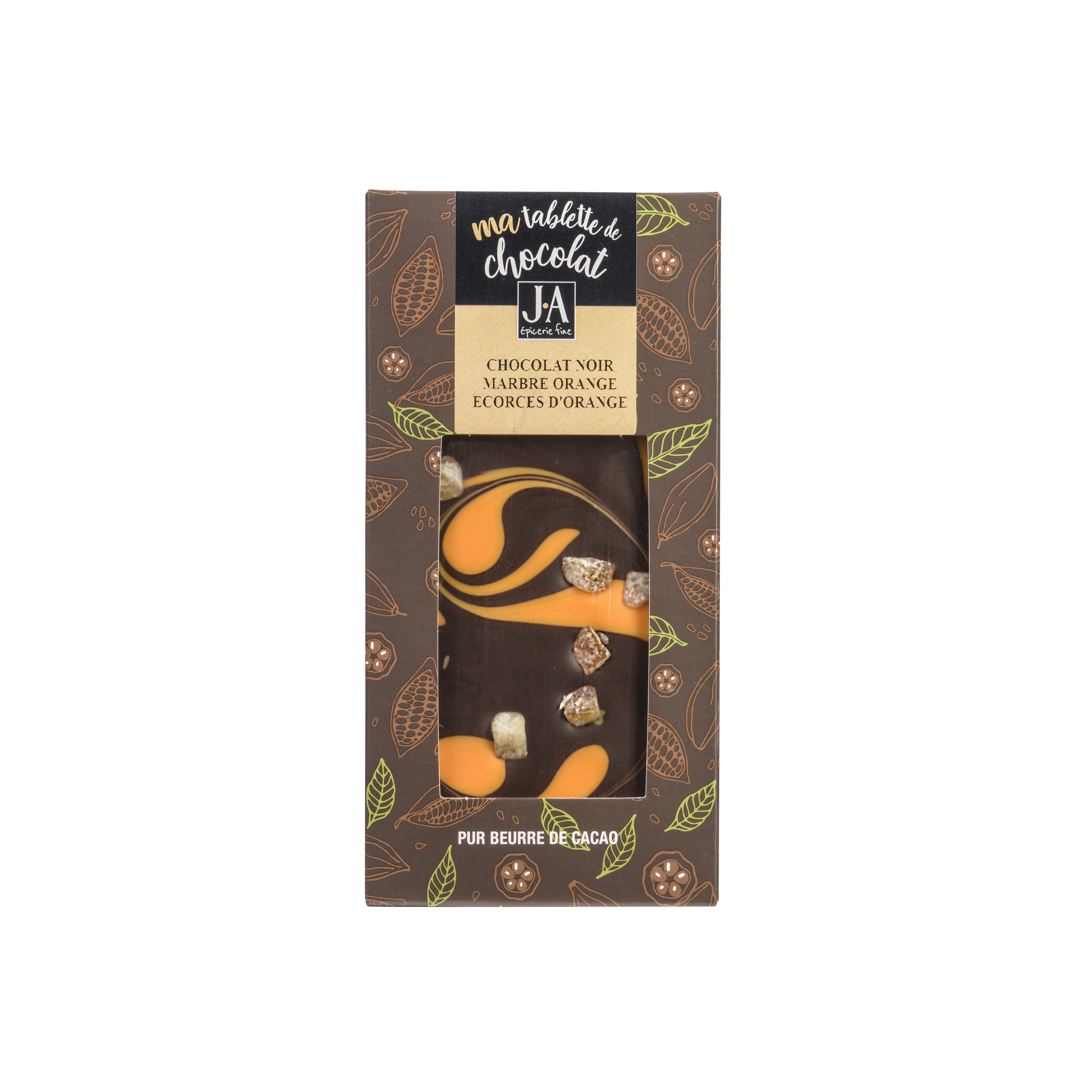 TABLETTE CHOCOLAT NOIR MARBRE ORANGE