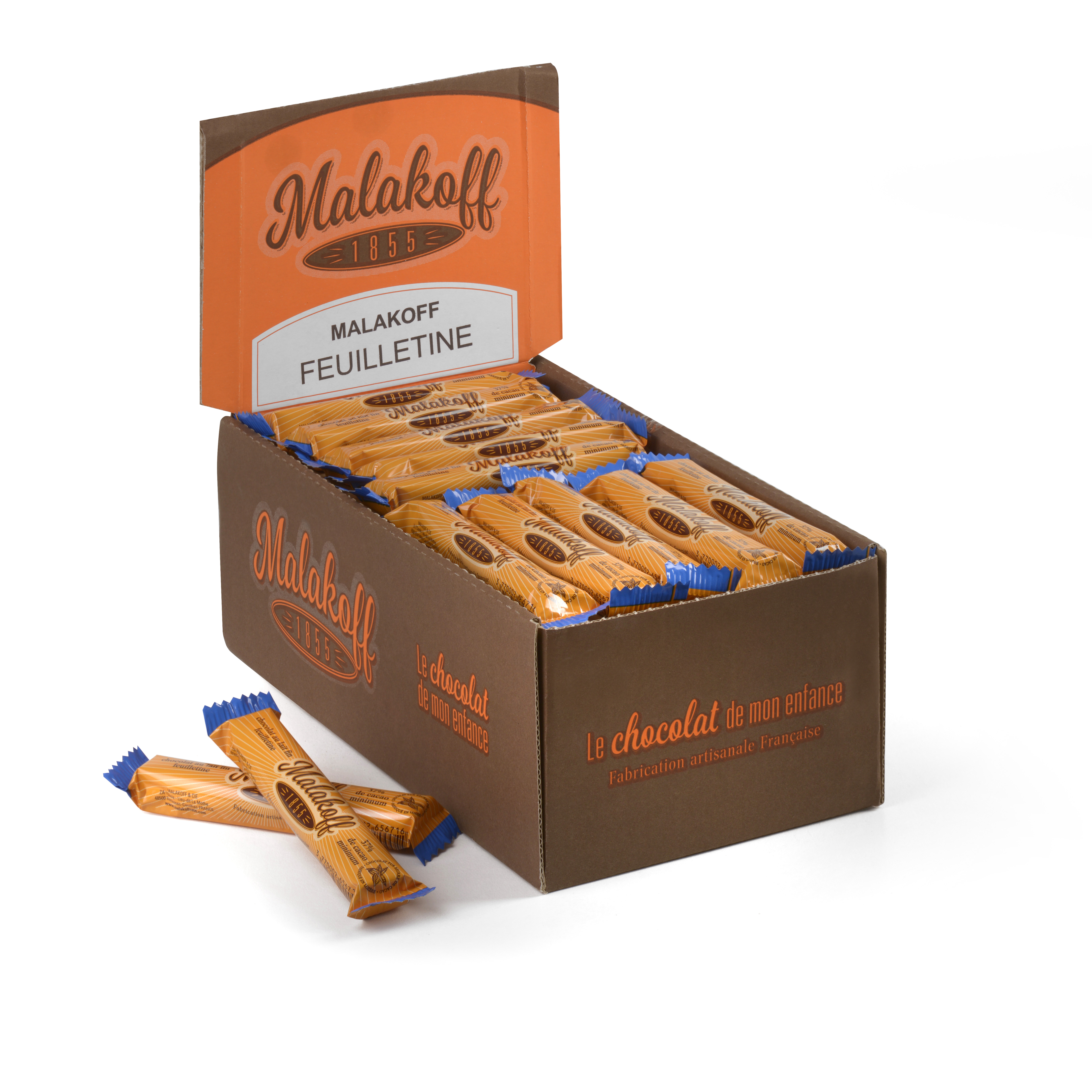 PRES. 60 BARRES MALAKOFF CHOCOLAT LAIT FEUILLETINE