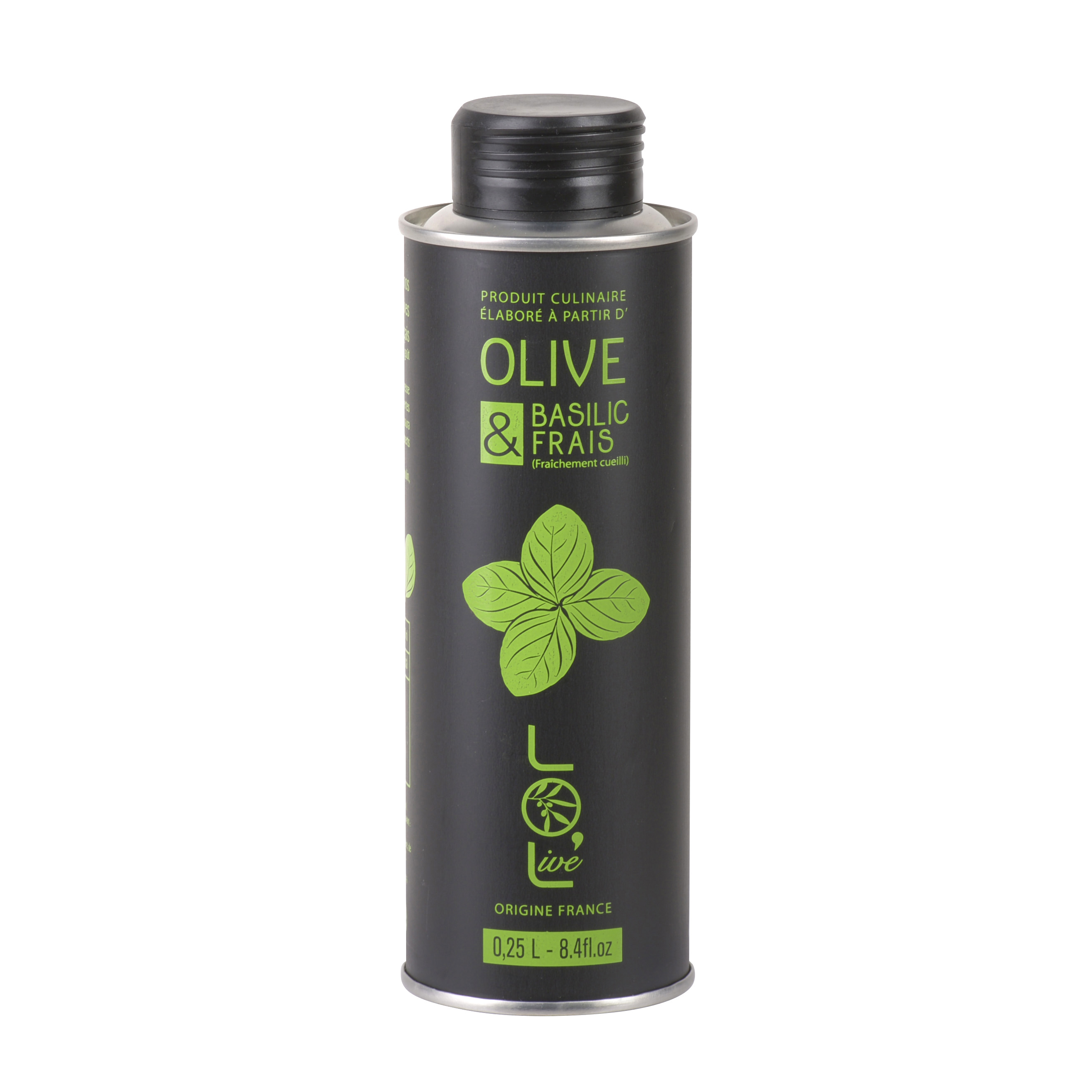 HUILE D'OLIVE AU BASILIC FRAIS