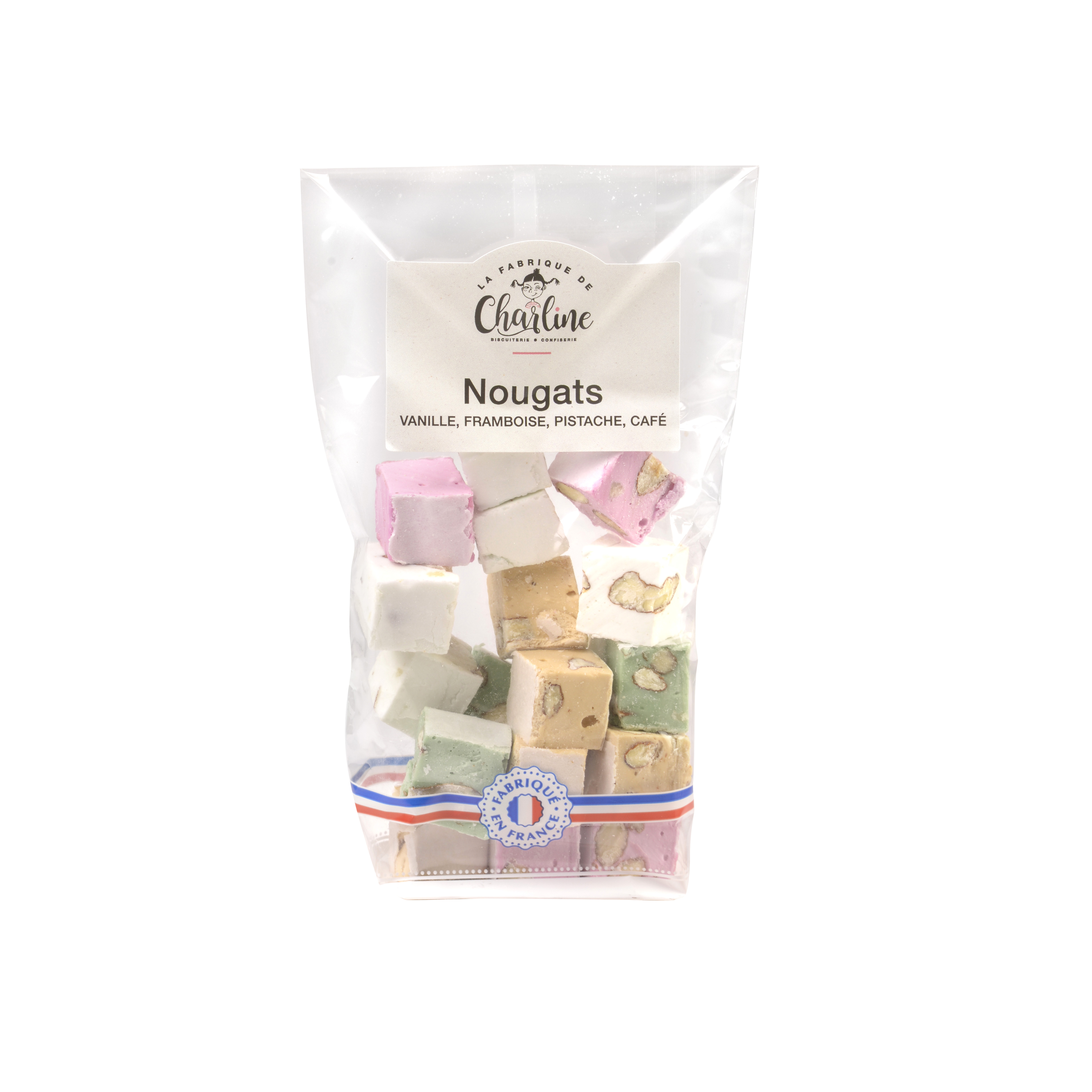 NOUGATS (VANILLE, PISTACHE, FRAMBOISE, CAFE)