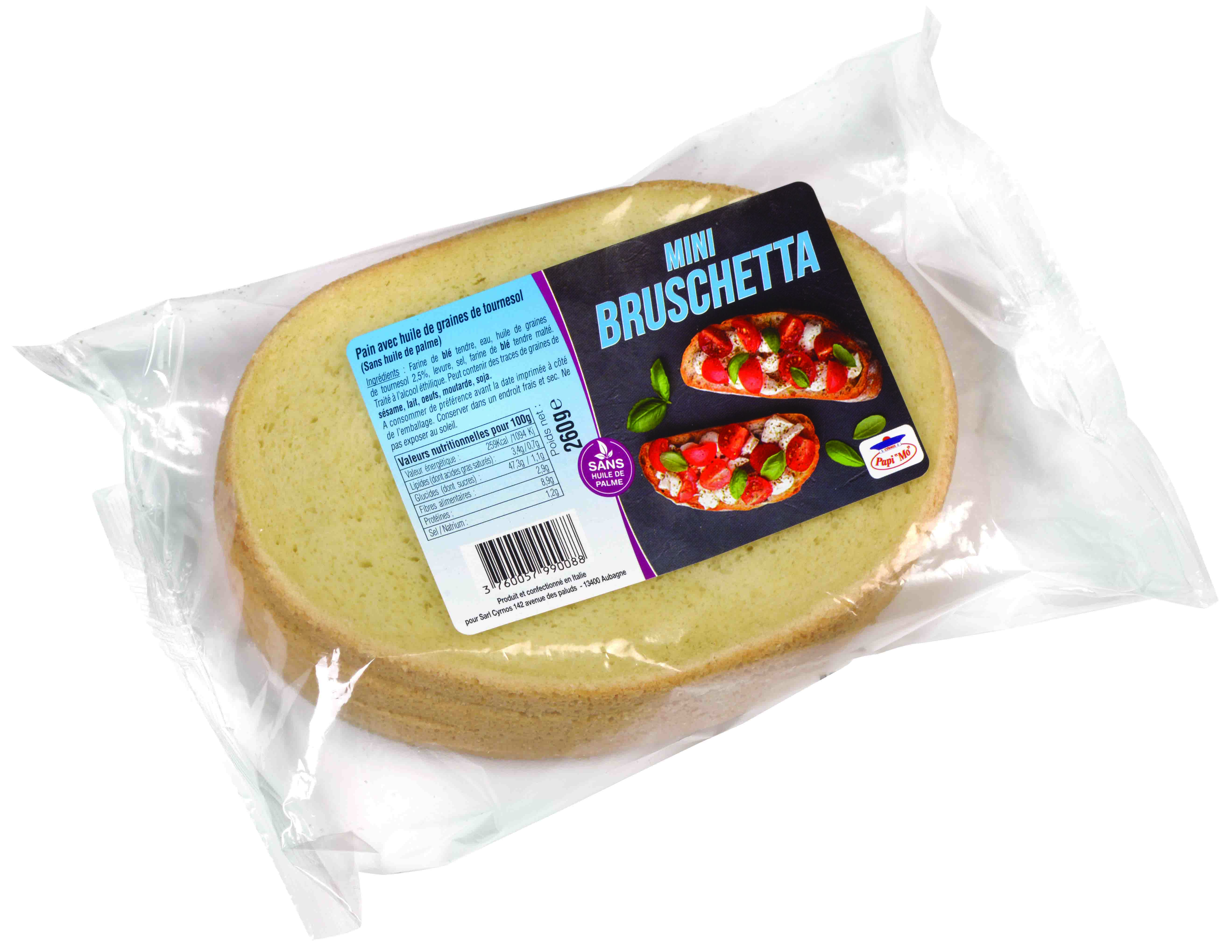 MINI BRUSCHETTA A L'HUILE DE TOURNESOL