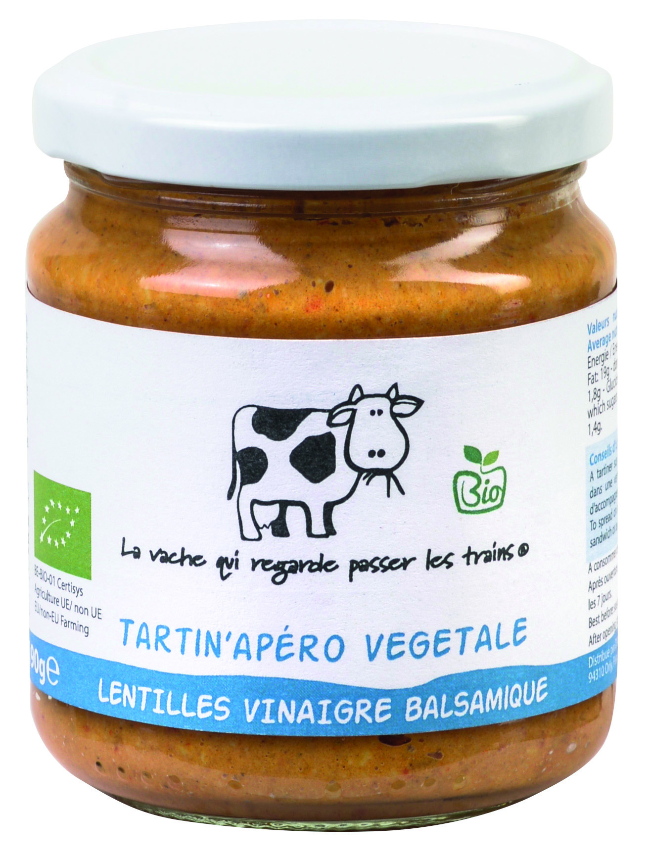 TARTIN’APERO VEGETALE LENTILLES VINAIGRE BALSAMIQUE BIO