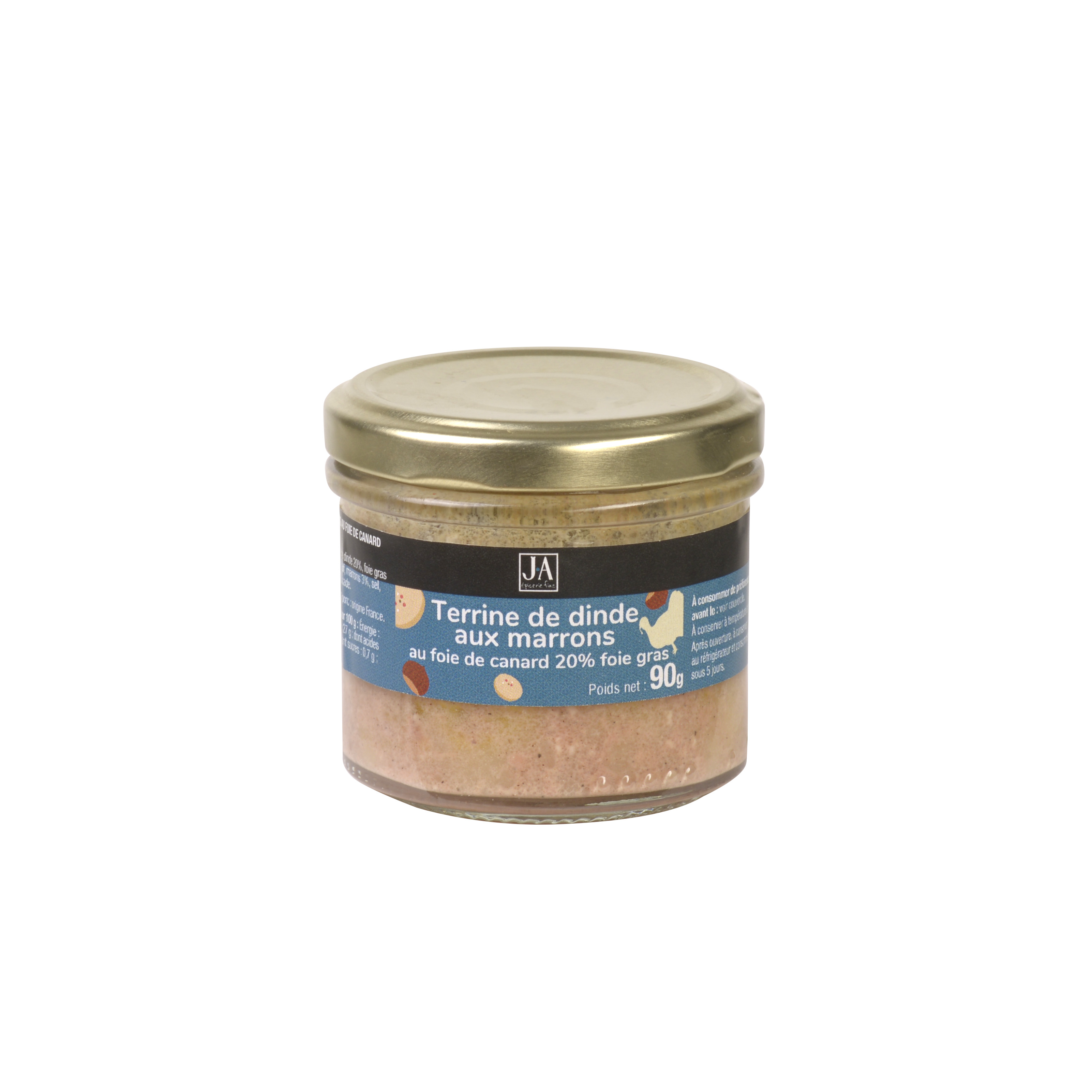 TERRINE DINDE AUX MARRONS AU FOIE DE CANARD 20% FOIE GRAS