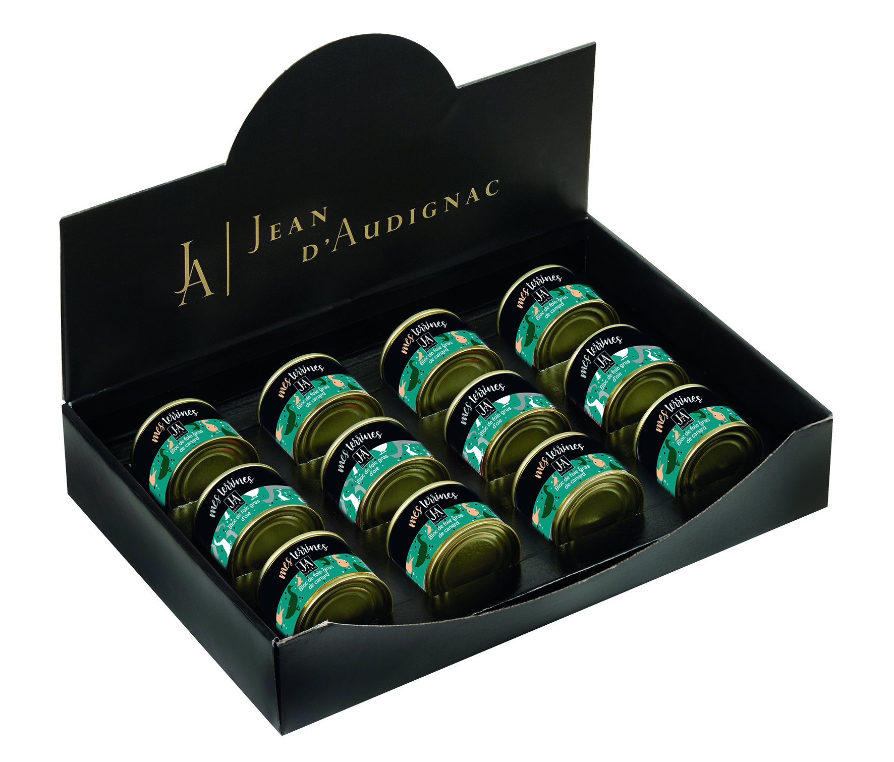 PRESENTOIR BLOCS DE FOIE GRAS CANARD ET OIE
