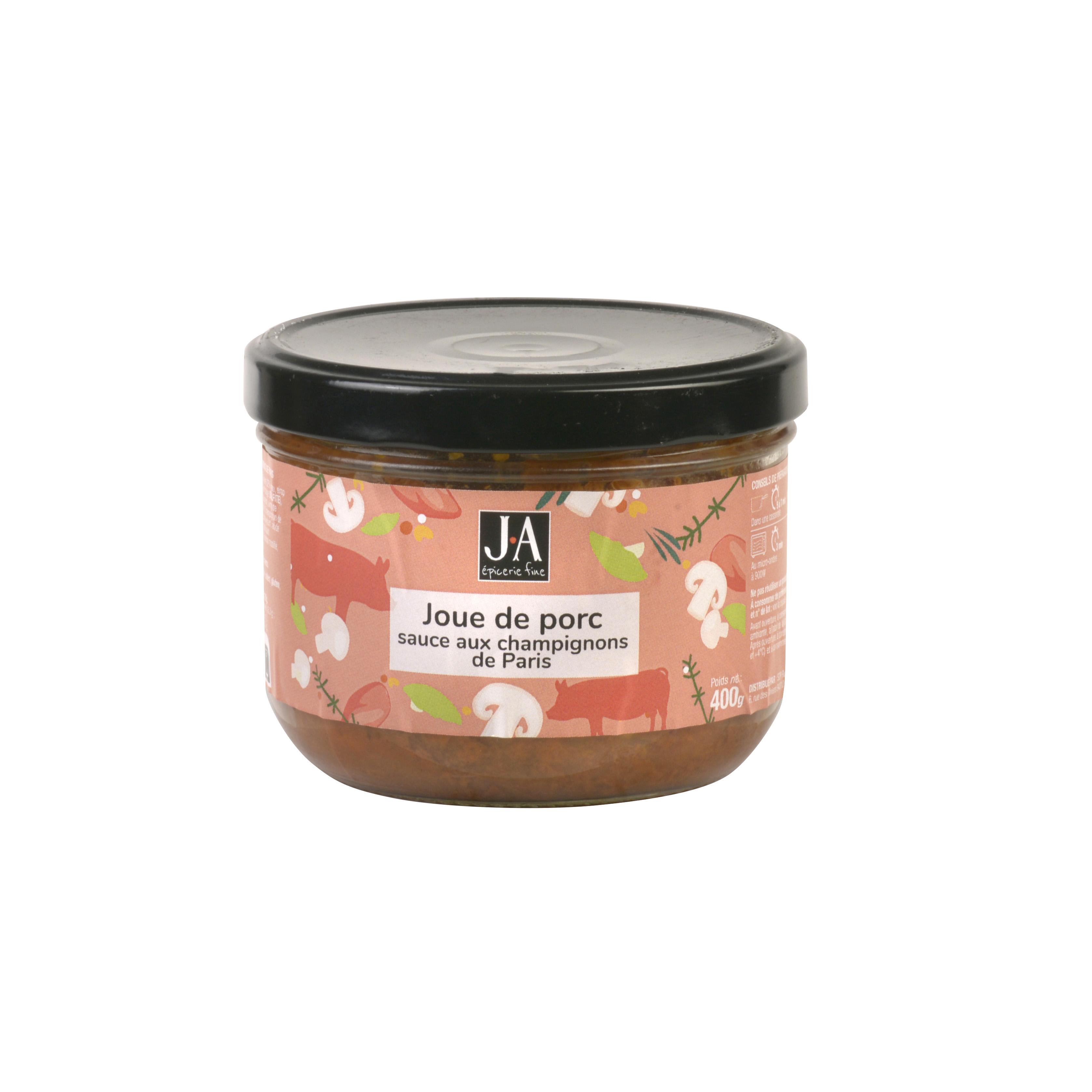 JOUES DE PORC SAUCE CHAMPIGNONS DE PARIS
