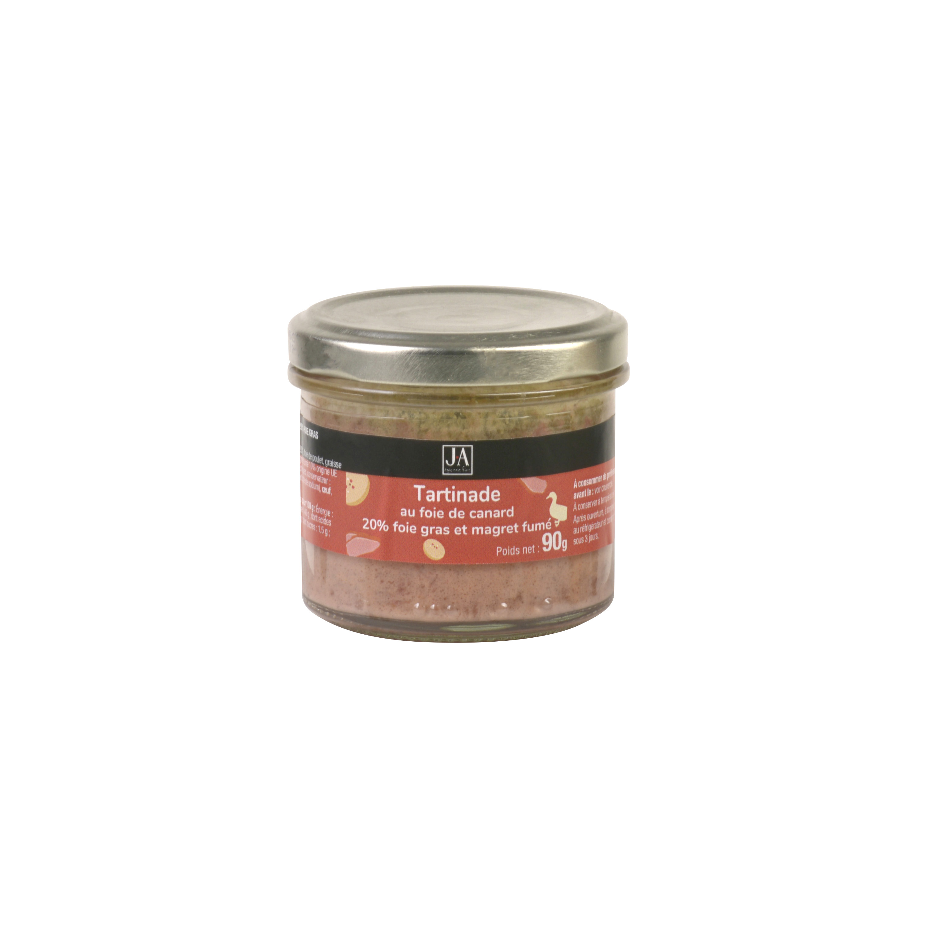 TARTINADE AU FOIE DE CANARD 20% FOIE GRAS AU MAGRET FUME