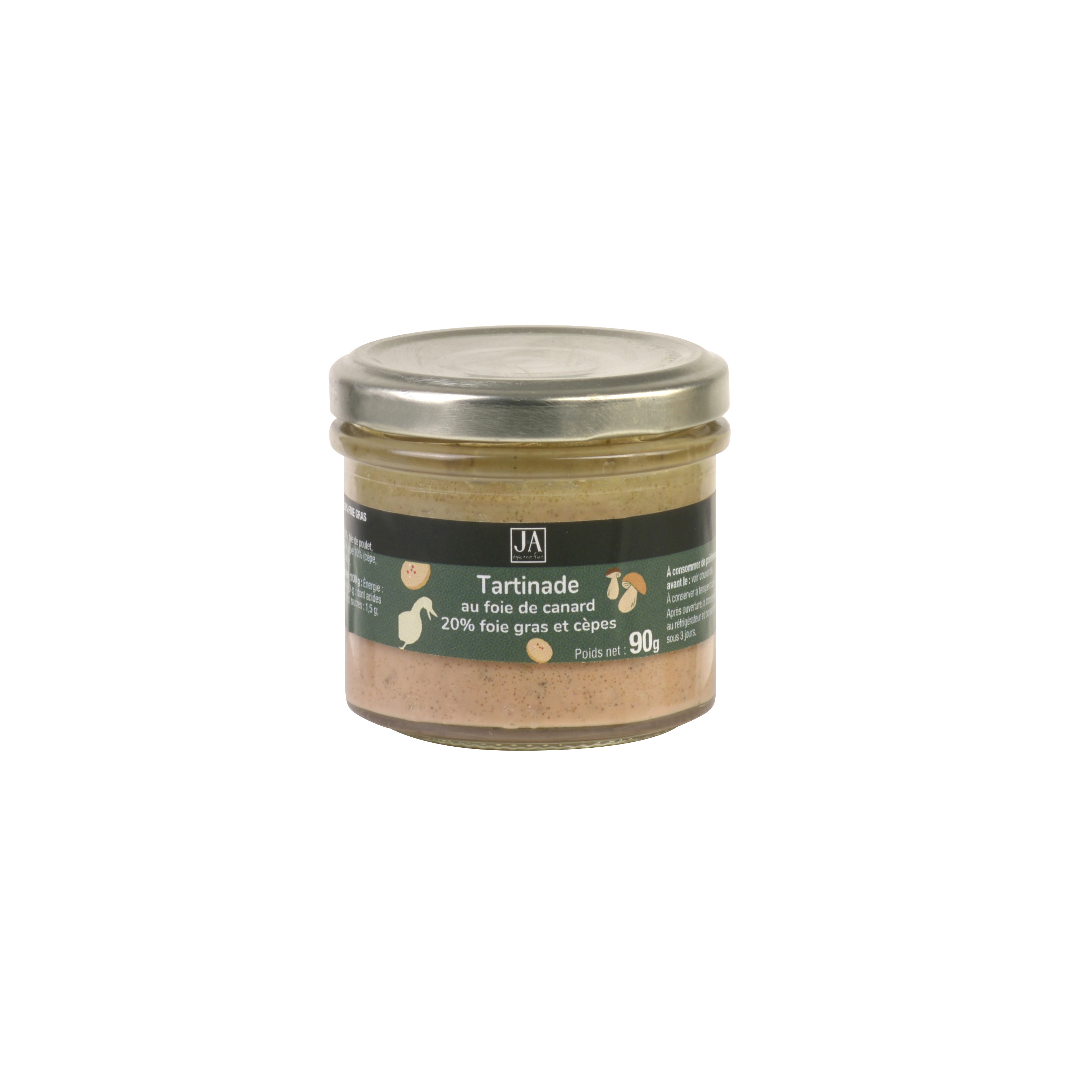 TARTINADE AU FOIE DE CANARD 20% FOIE GRAS AUX CEPES