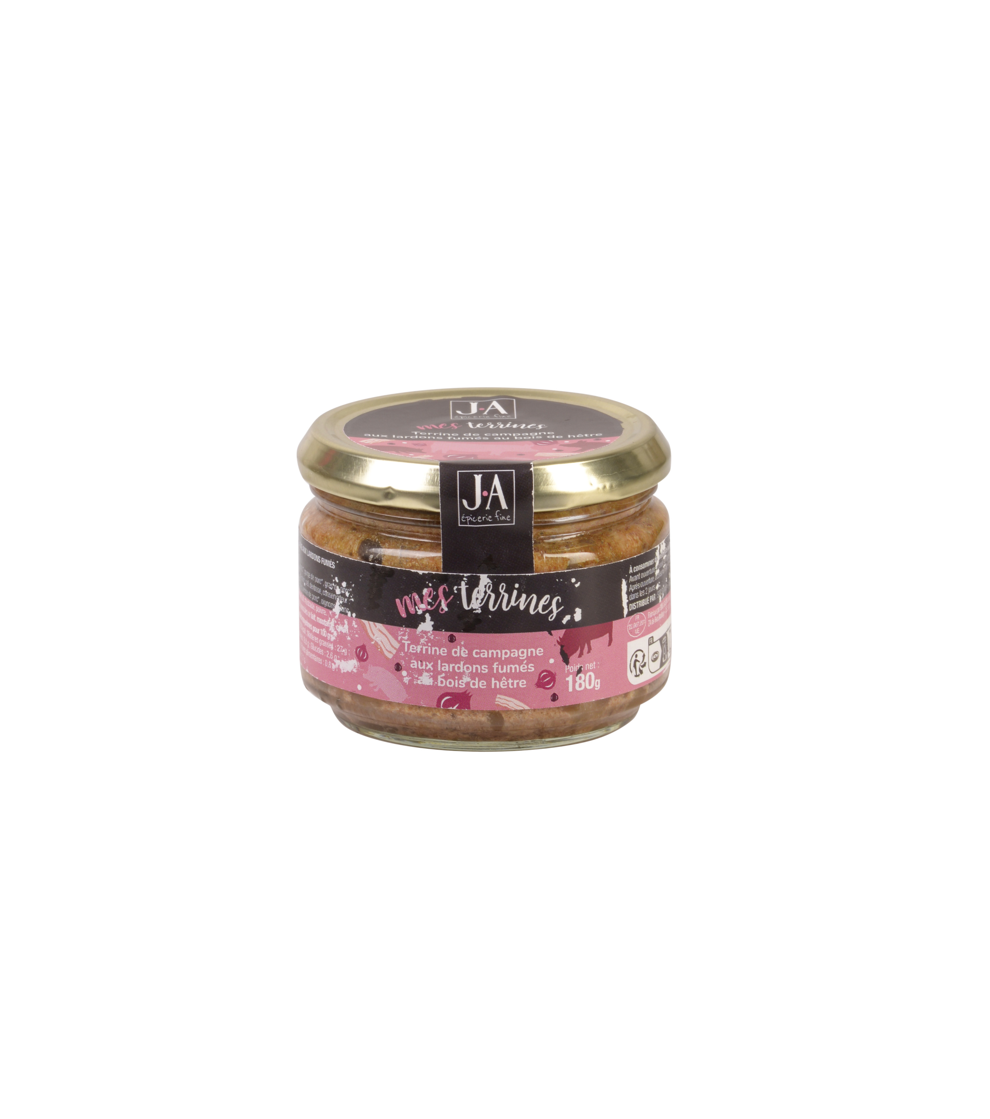 TERRINE DE CAMPAGNE LARDONS FUMES BOIS DE HETRE