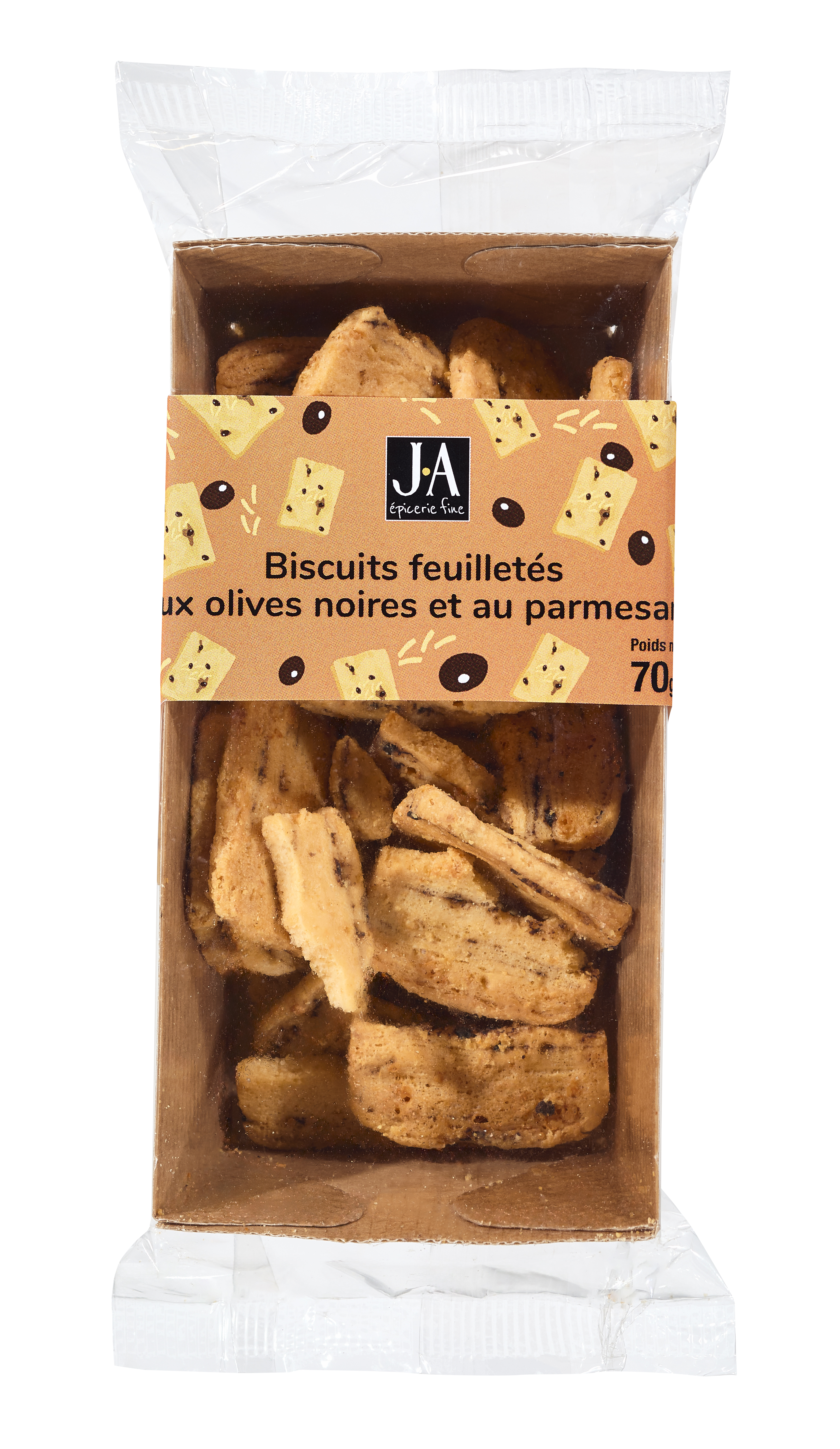 BISCUITS FEUILLETES OLIVES NOIRES PARMESAN