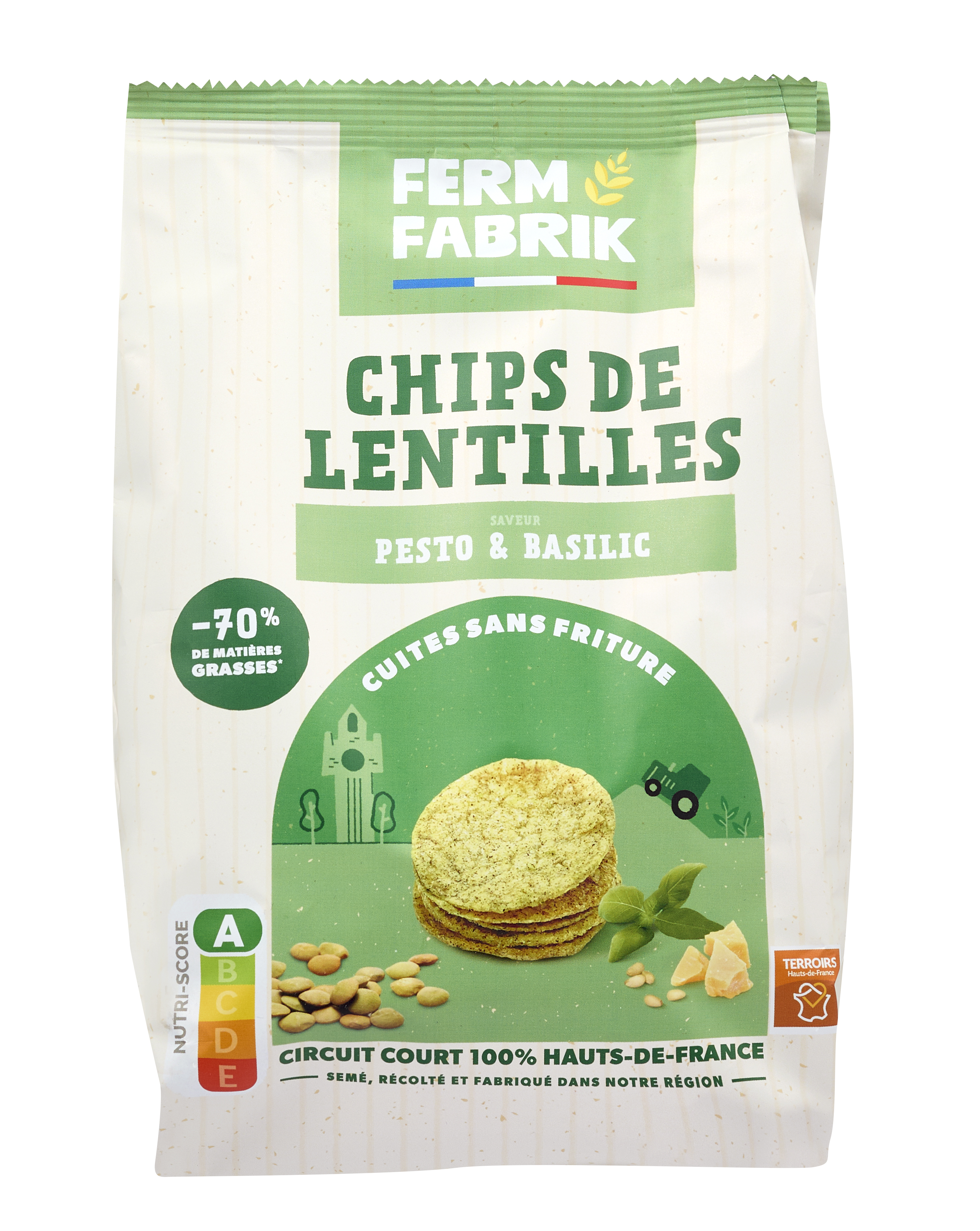 CHIPS DE LENTILLES PESTO BASILIC
