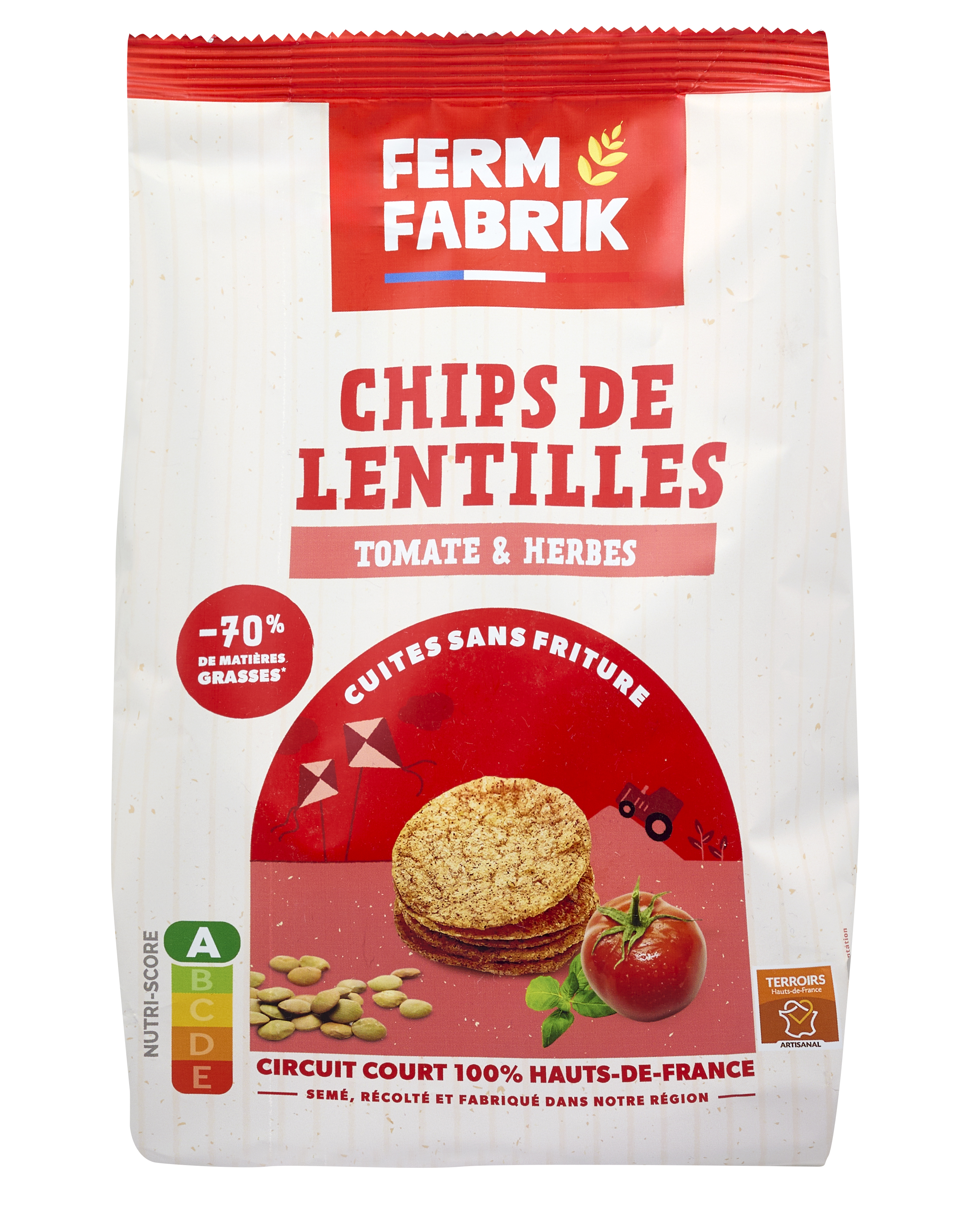 CHIPS DE LENTILLES TOMATES ET HERBES