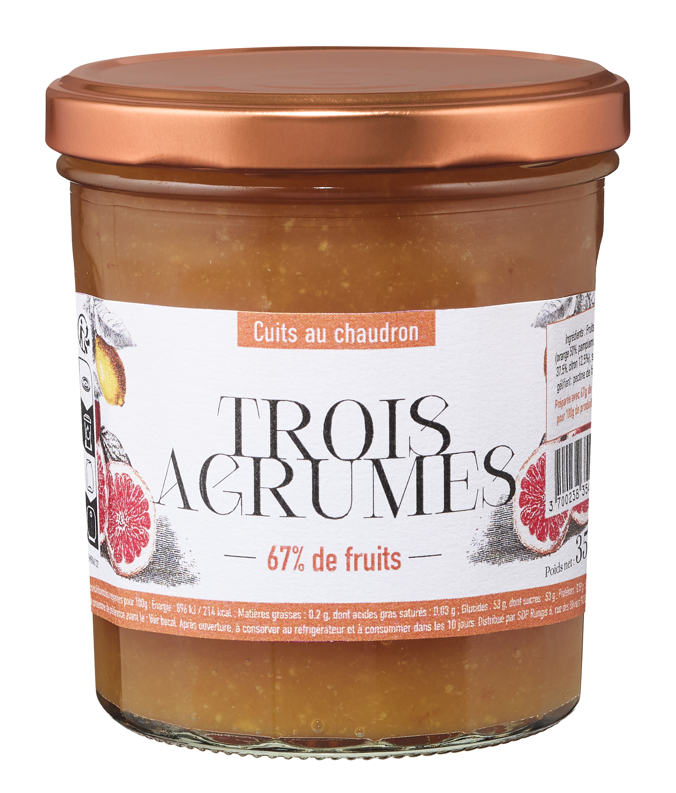 3 AGRUMES CUITS AU CHAUDRON 67% DE FRUITS