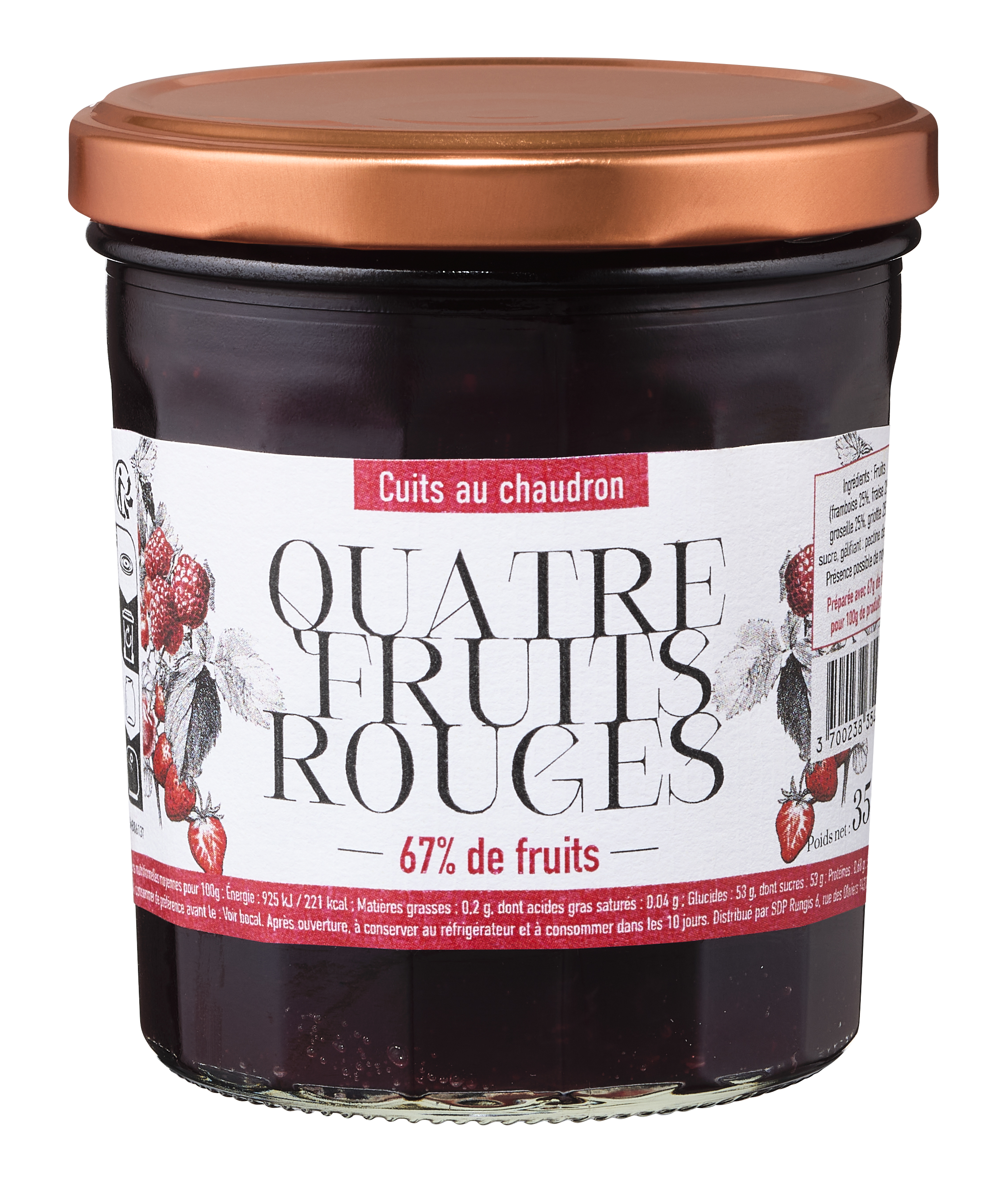 4 FRUITS ROUGES CUITS AU CHAUDRON 67% DE FRUITS