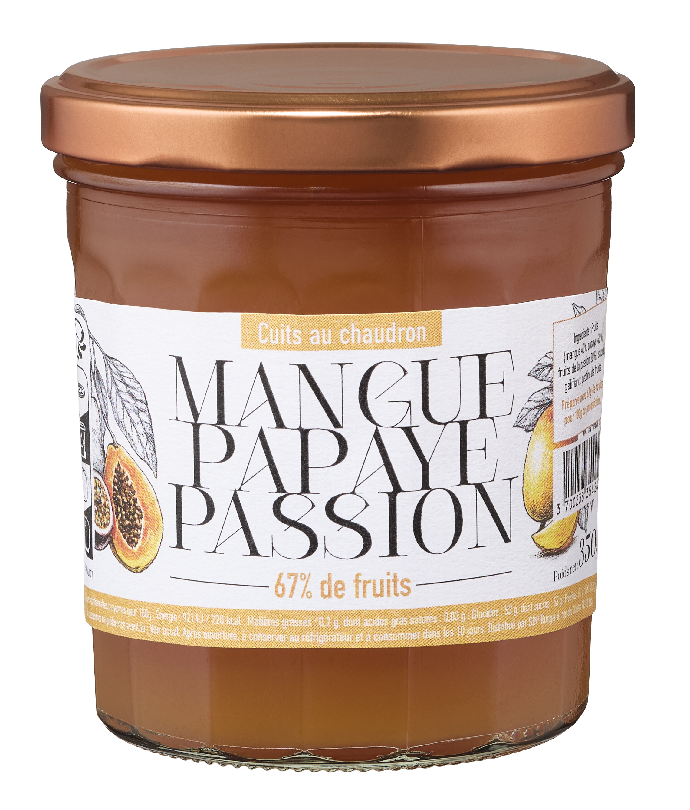 MANGUE PASSION PAPAYE CUITS AU CHAUDRON 67% DE FRUITS