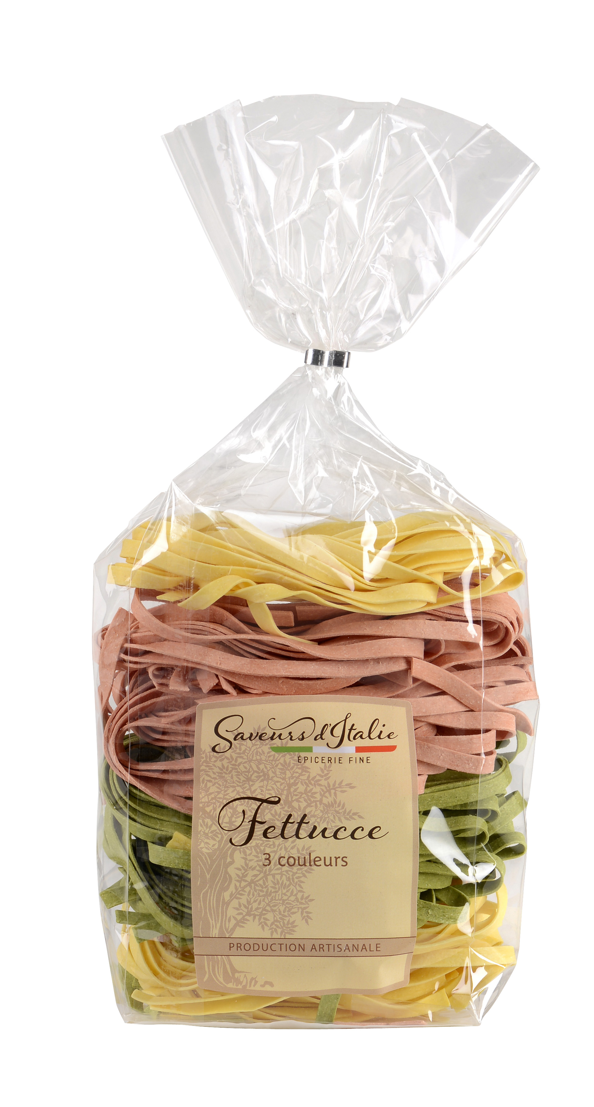 FETTUCE 3 COULEURS AUX ŒUFS (NATURE, EPINARD, TOMATE)