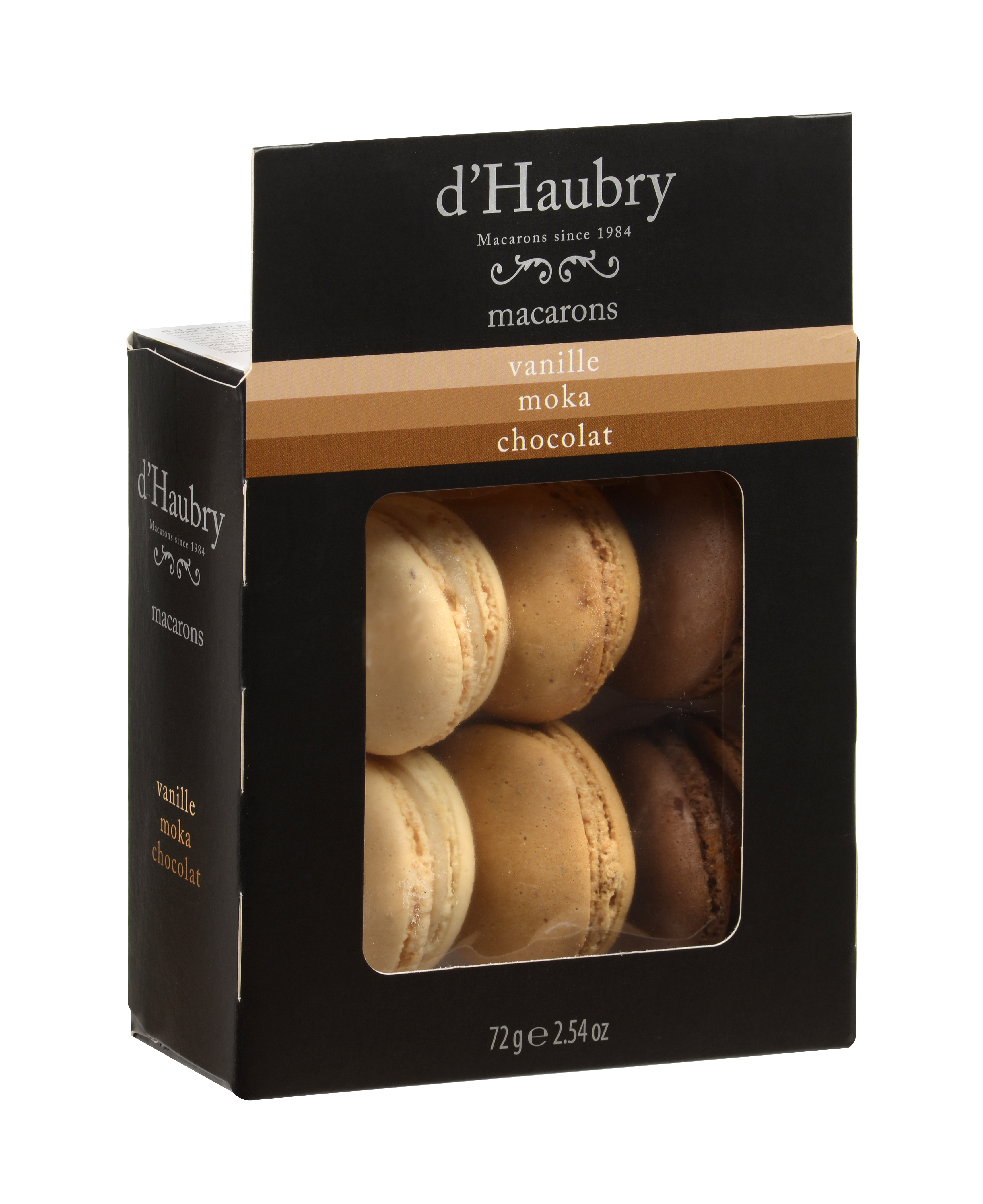 MACARONS PATISSIERS VANILLE, CHOCOLAT, MOKA