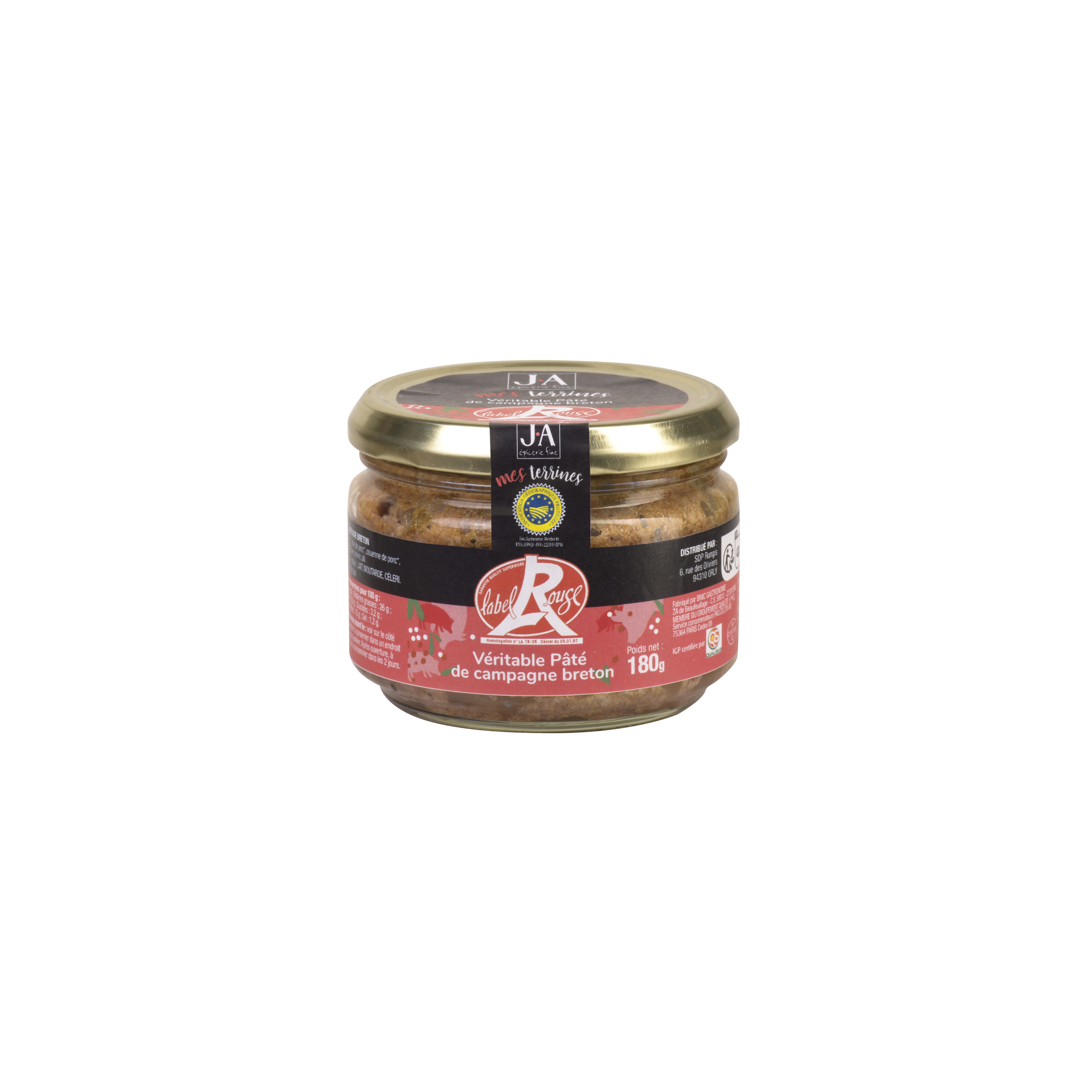 VERITABLE PATE DE CAMPAGNE BRETON LABEL ROUGE
